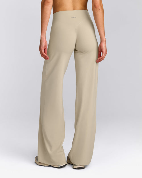 SoftMotion™ Straight Leg Bottoms with Grey Logo | Oatmeal