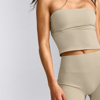 SoftMotion™ Straight Leg Bottoms with Grey Logo | Oatmeal