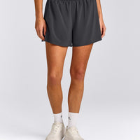 AirMove™ Lined Shorts 4" with Pocket and Reflective Logo | Coal