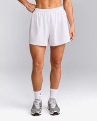 AirMove™ Lined Shorts 4" with Pocket and Reflective Logo | White