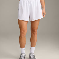 AirMove™ Lined Shorts 4" with Pocket and Reflective Logo | White