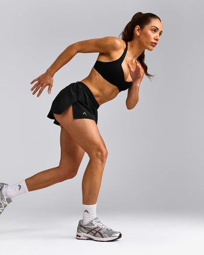 AirMove™ Lined Shorts 2" with Pocket and Reflective Logo | Black