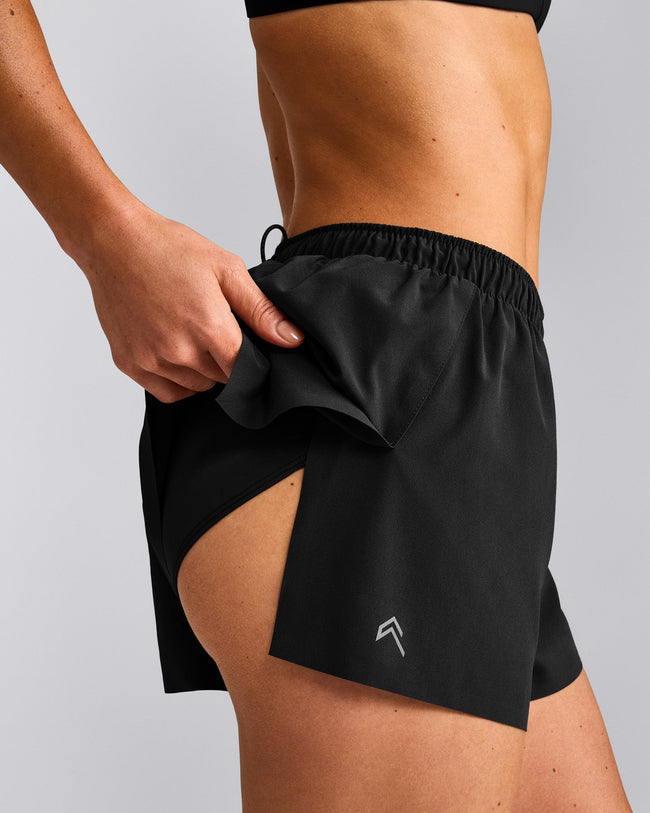 AirMove™ Lined Shorts 2" with Pocket and Reflective Logo | Black