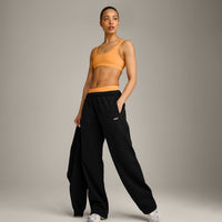 EffortlessLift™ Square Neck Sports Bra with Grey Logo | Powdered Orange