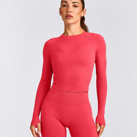 Oner Seamless Fitted Long Sleeve Top | Light Charged Pink