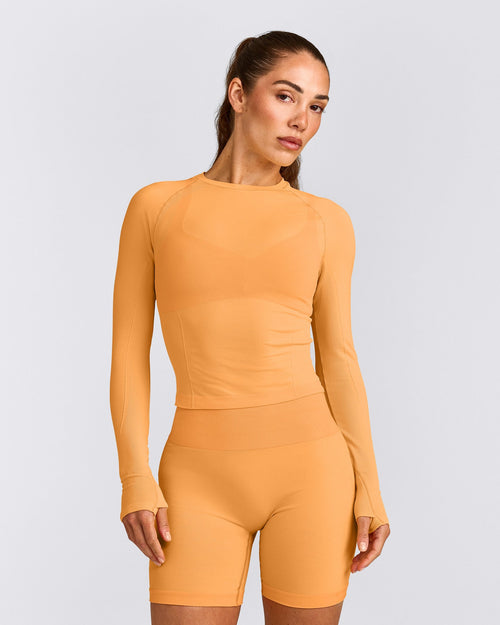 Oner Seamless Fitted Long Sleeve Top | Light Powdered Orange