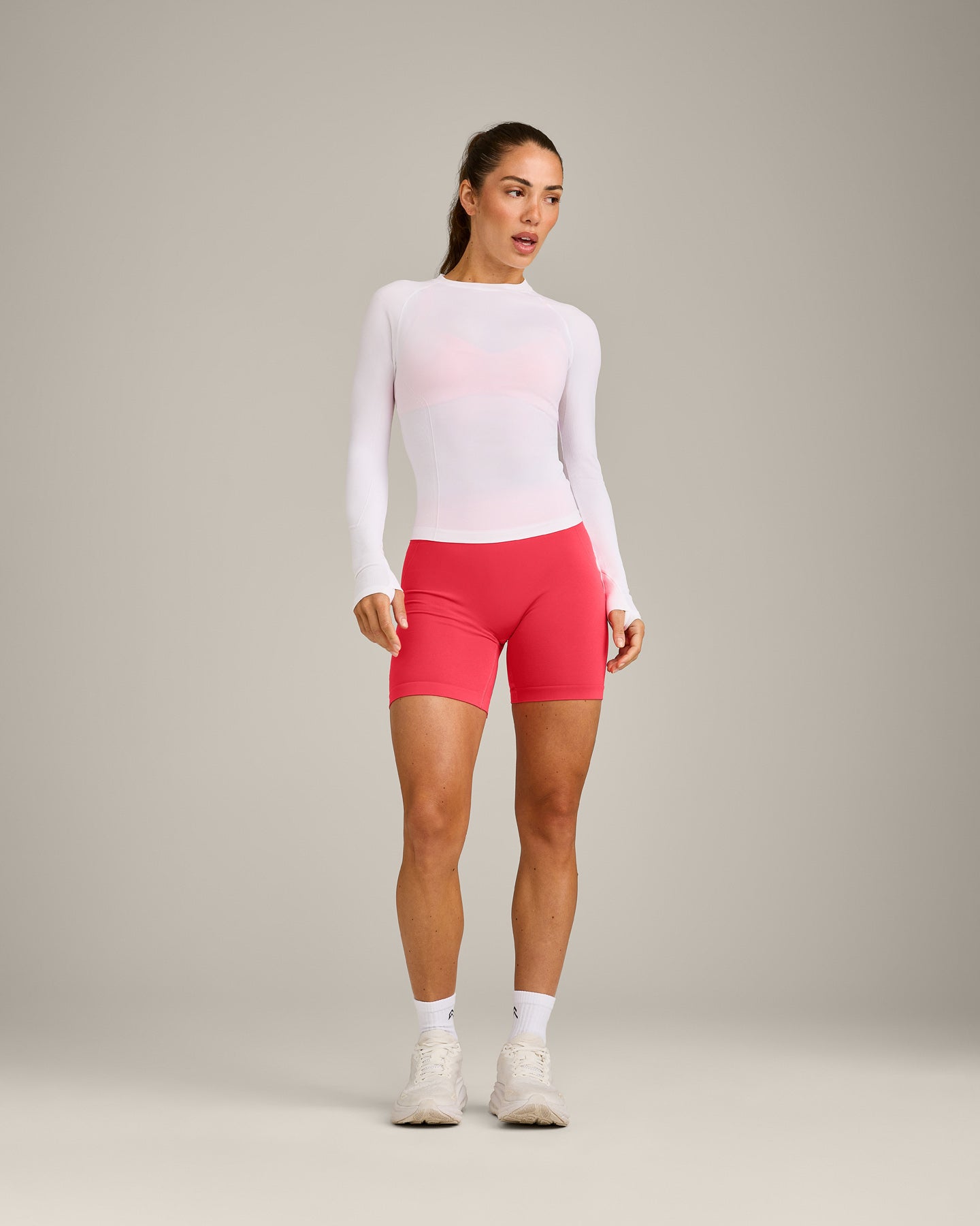 Oner Seamless Fitted Long Sleeve Top | White