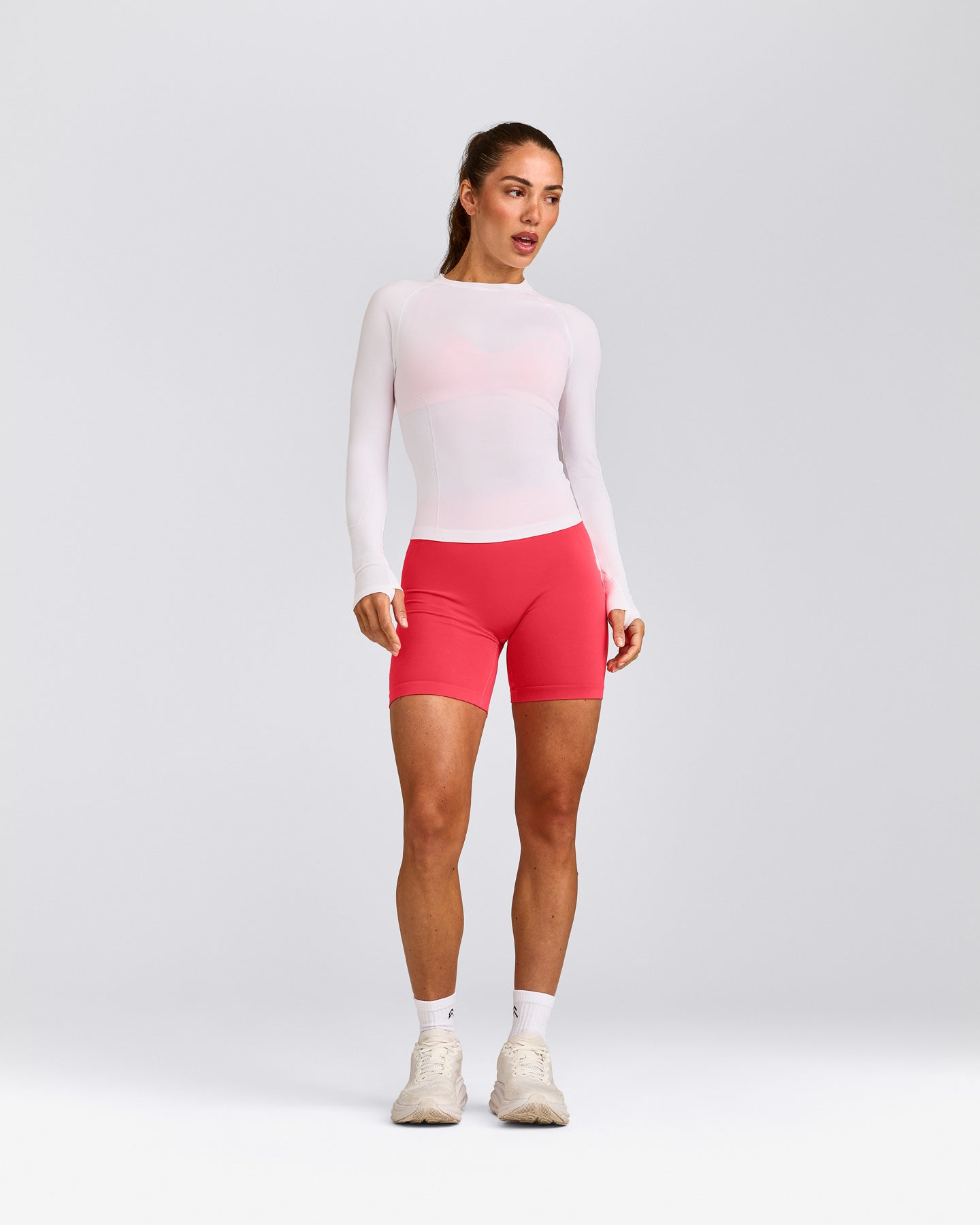Oner Seamless Fitted Long Sleeve Top | White