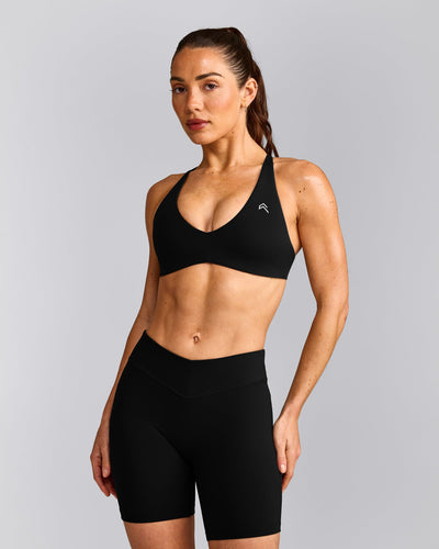 UnifiedMove™ Cross Back Sports Bra with Reflective Logo | Black