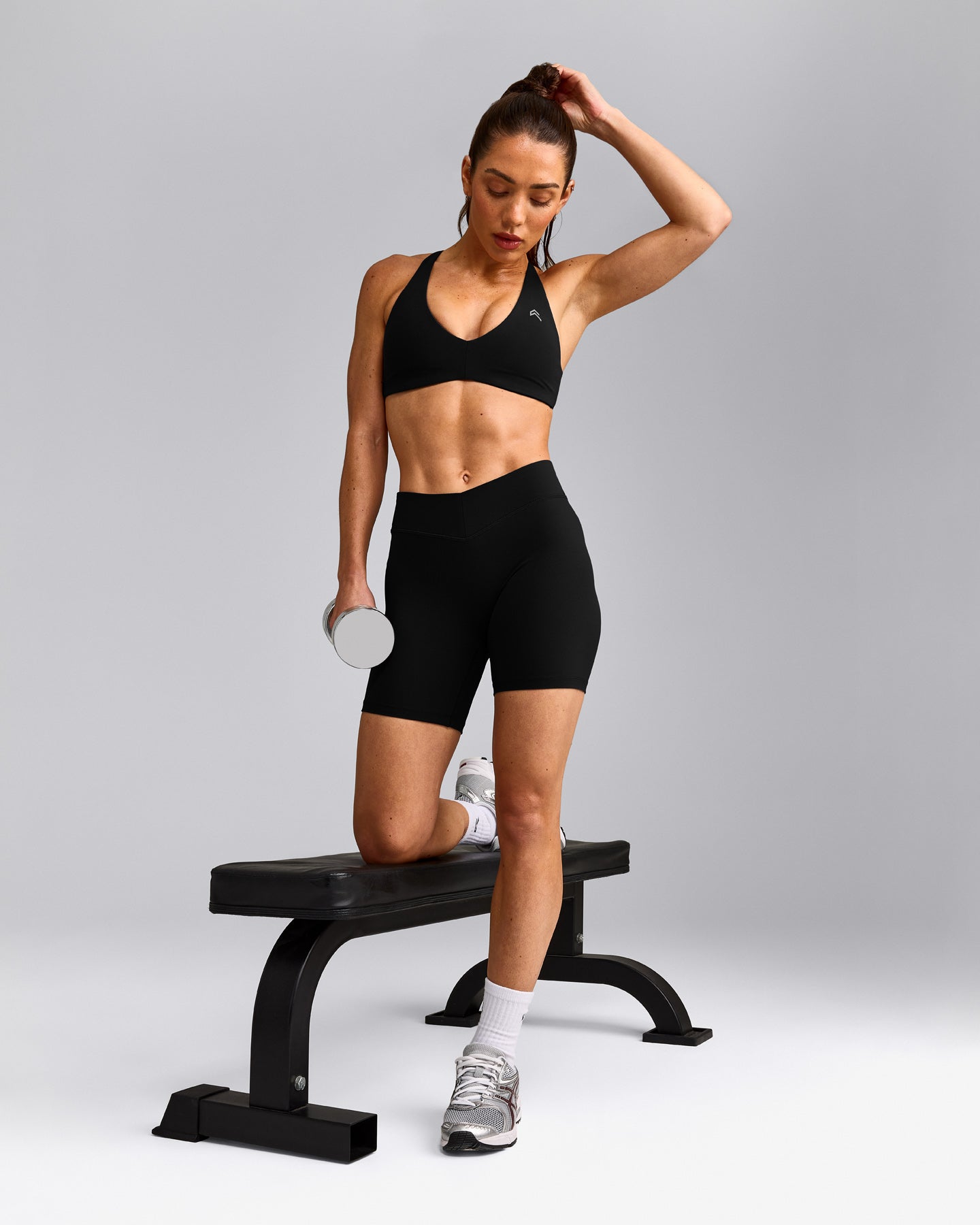 UnifiedMove™ Cross Back Sports Bra with Reflective Logo | Black