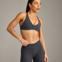 UnifiedMove™ Cross Back Sports Bra with Reflective Logo | Coal