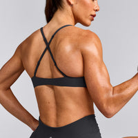 UnifiedMove™ Cross Back Sports Bra with Reflective Logo | Coal