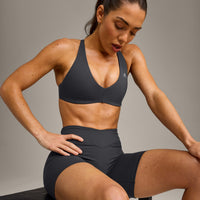 UnifiedMove™ Cross Back Sports Bra with Reflective Logo | Coal