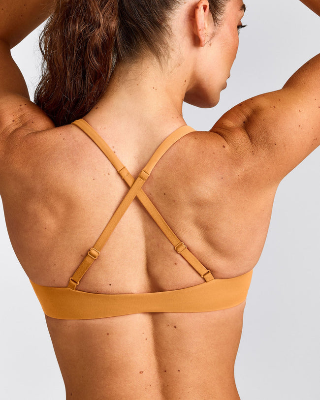 UnifiedMove™ Cross Back Sports Bra with Reflective Logo | Powdered Orange