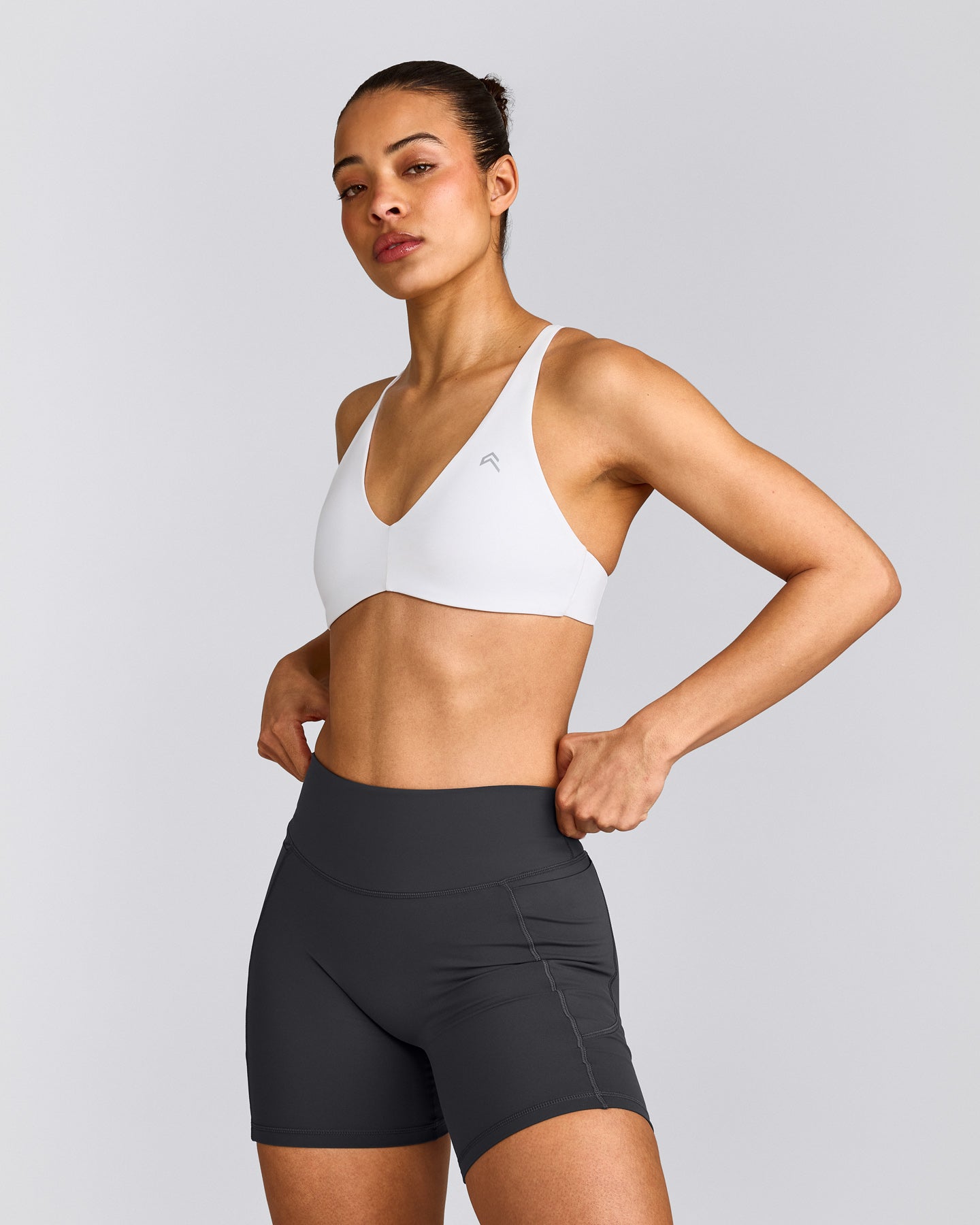 UnifiedMove™ Cross Back Sports Bra with Reflective Logo | White