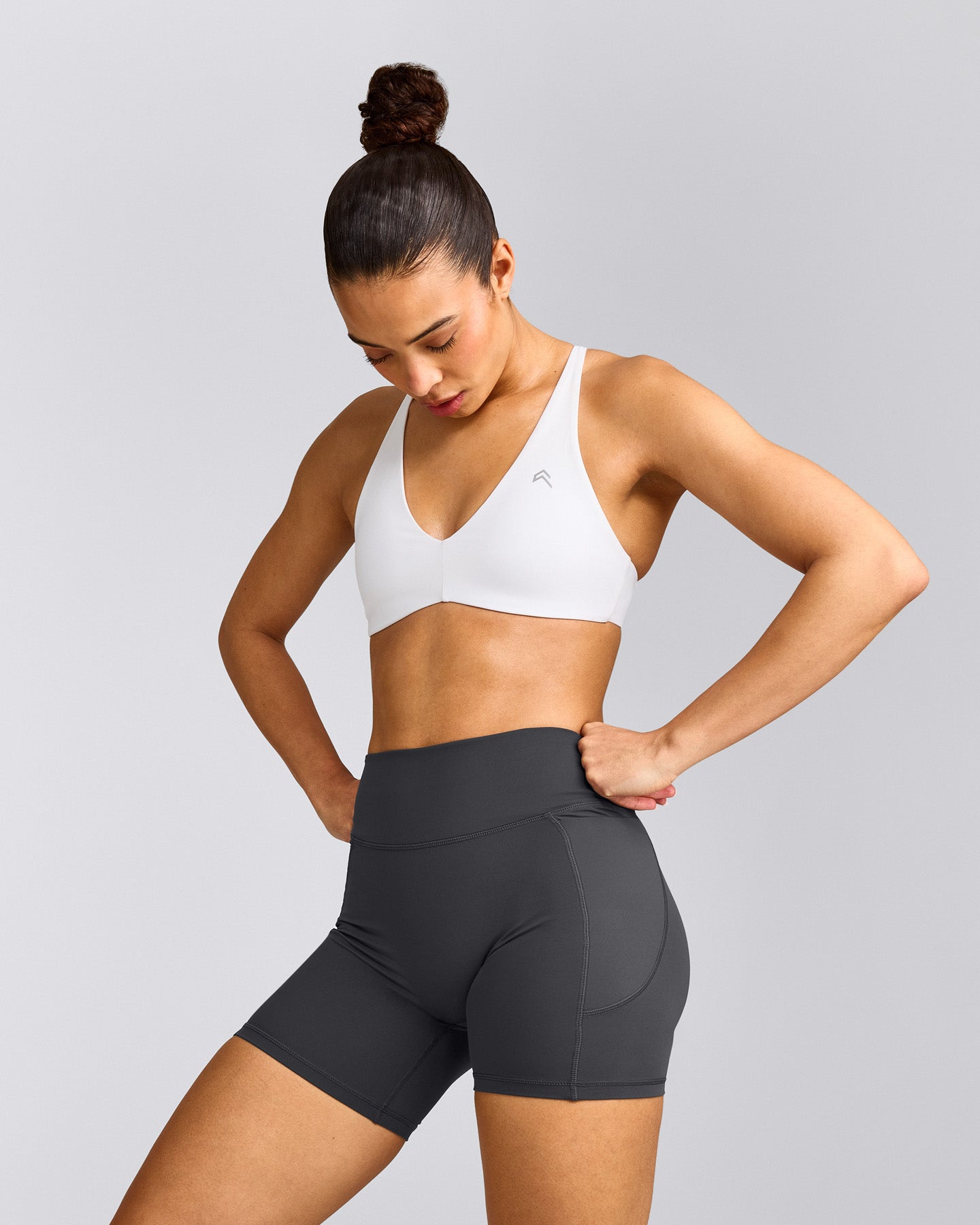 UnifiedMove™ Cross Back Sports Bra with Reflective Logo | White