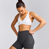 UnifiedMove™ Cross Back Sports Bra with Reflective Logo | White