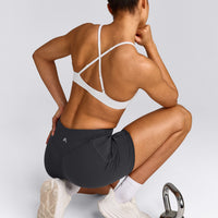 UnifiedMove™ Cross Back Sports Bra with Reflective Logo | White