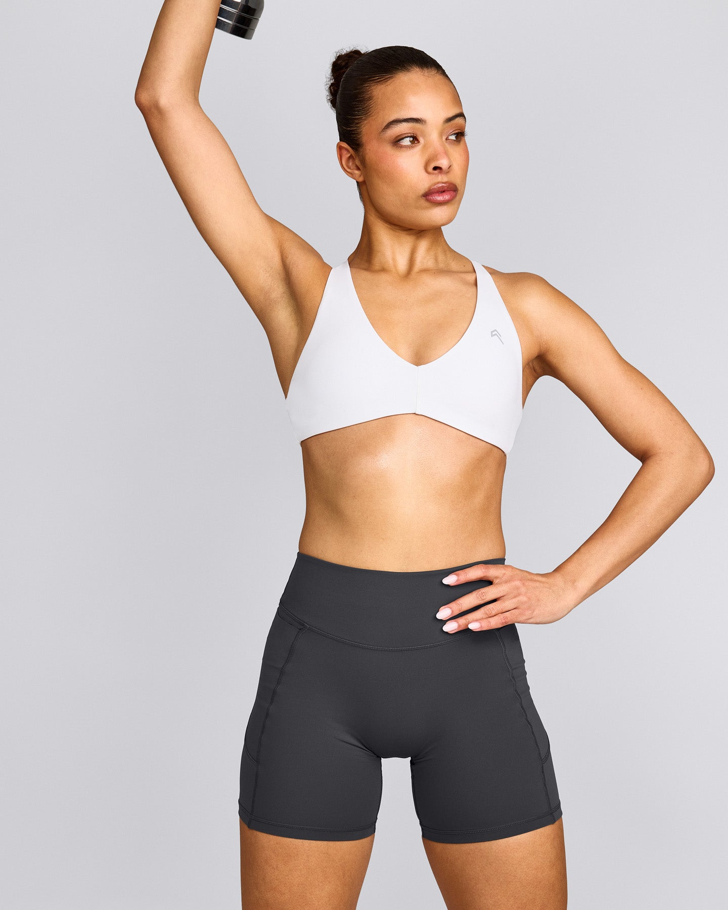 UnifiedMove™ Cross Back Sports Bra with Reflective Logo | White