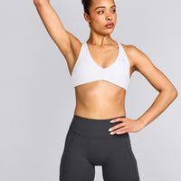 UnifiedMove™ Cross Back Sports Bra with Reflective Logo | White