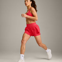 UnifiedMove™ T Back Minimal Bralette with Reflective Logo | Charged Pink