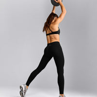 UnifiedMove™ V Front Mid Rise Leggings with Reflective Logo | Black