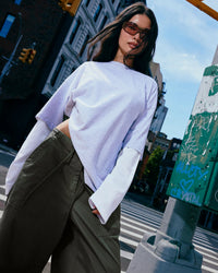 Oversized Cotton Short Sleeve T-Shirt | Light Grey Marl