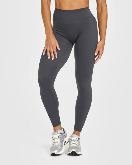 Oner Modal SoftMotion™ High Waisted Leggings with White Logo | Coal