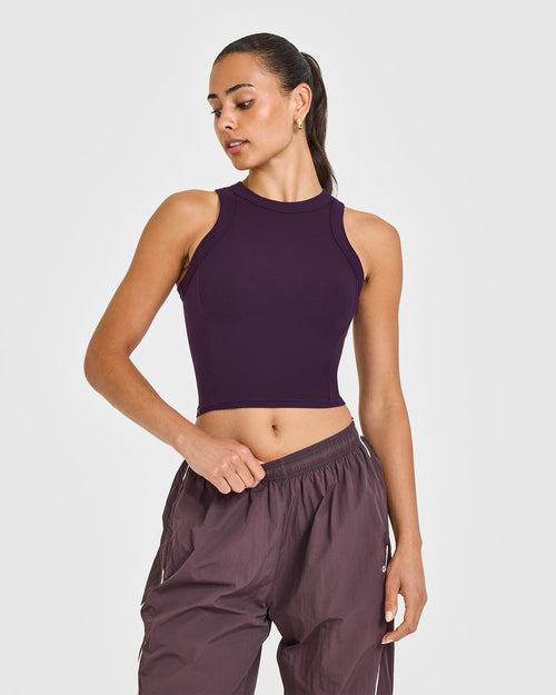 Oner Modal Mellow™ Rib High Neck Mid Tank Top | Blackberry Purple