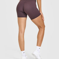 UnifiedMove™ High Waisted Shorts 6" | Dark Umber Brown
