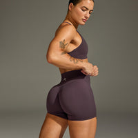 UnifiedMove™ High Waisted Shorts 6" | Dark Umber Brown