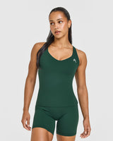 Unified V Neck Cross Back Vest | Racing Green