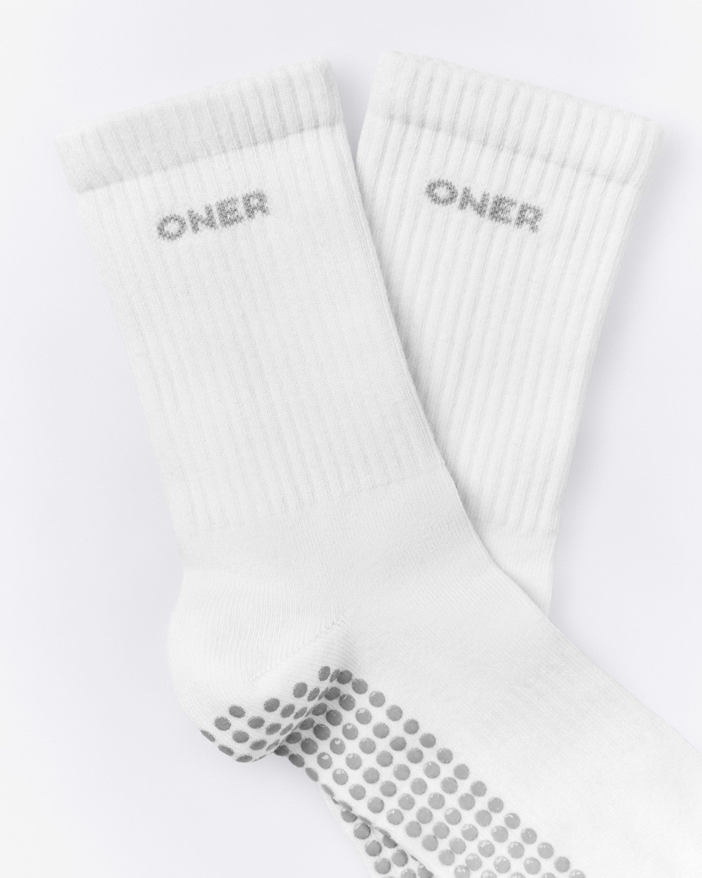Pilates Grip Crew Socks 1 Pack | White