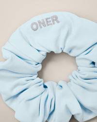 SoftMotion™ Scrunchie with Grey Logo | Cloud Blue