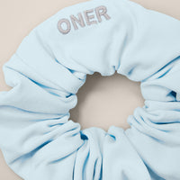 SoftMotion™ Scrunchie with Grey Logo | Cloud Blue