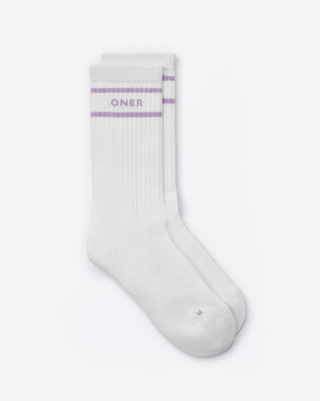 Varsity Stripe Long Crew Socks 1 Pack | Lavender Purple