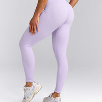 EnhanceLift™ Seamless Leggings with Grey Logo | Lavender Purple