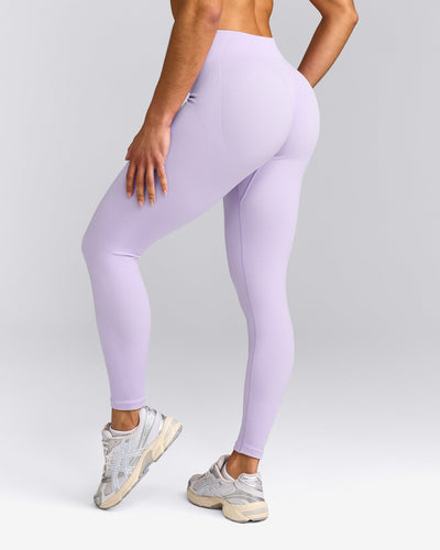 EnhanceLift™ Seamless Leggings with Grey Logo | Lavender Purple