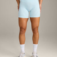 EnhanceLift™ Seamless Shorts with Grey Logo | Cloud Blue