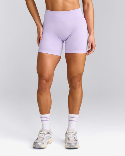 EnhanceLift™ Seamless Shorts with Grey Logo | Lavender Purple