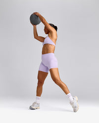 EnhanceLift™ Seamless Shorts with Grey Logo | Lavender Purple