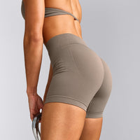EnhanceLift™ Seamless Shorts with Grey Logo | Warm Minky