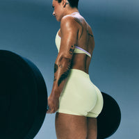 EnhanceLift™ Seamless Shorts with Grey Logo | Pastel Yellow