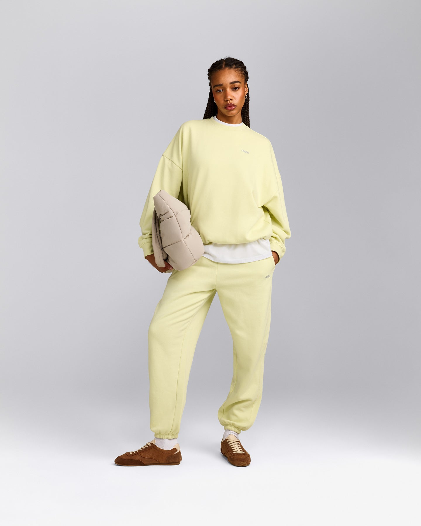 Foundations All Season Crew Neck Sweatshirt | Pastel Yellow