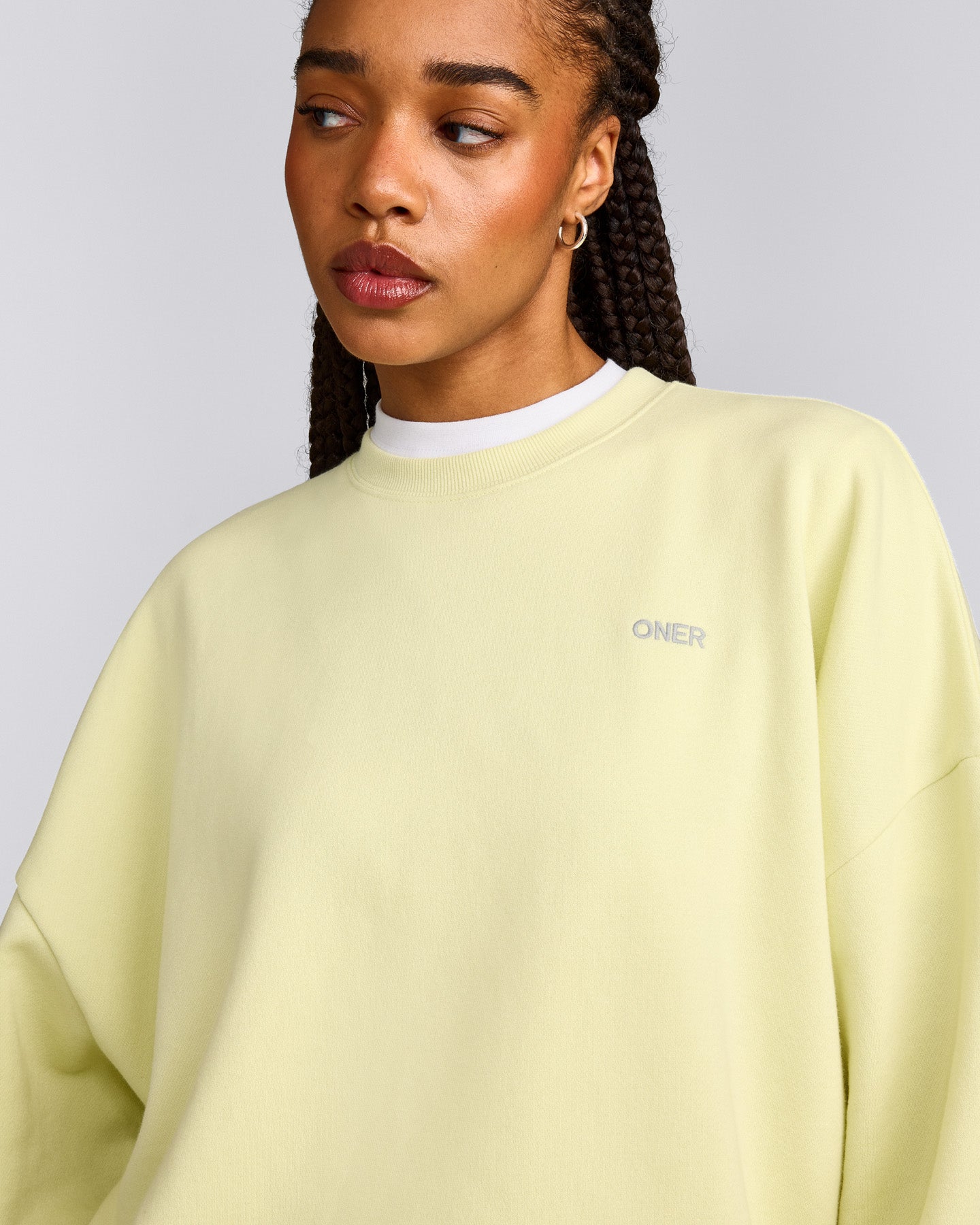 Foundations All Season Crew Neck Sweatshirt | Pastel Yellow
