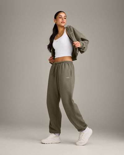 Foundations All Season Cropped Zip Through Hoodie | Alpine Green