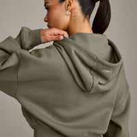 Foundations All Season Cropped Zip Through Hoodie | Alpine Green