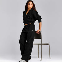 Foundations All Season Cropped Zip Through Hoodie | Black