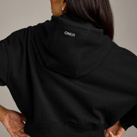 Foundations All Season Cropped Zip Through Hoodie | Black