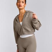 Foundations All Season Cropped Zip Through Hoodie | Minky